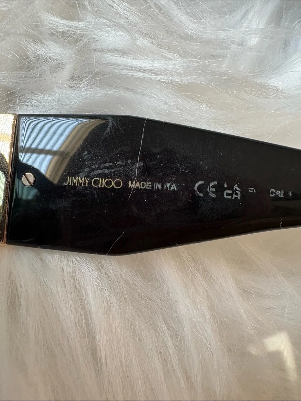 Jimmy Choo Black Sunglasses with Rose Gold Accent Case